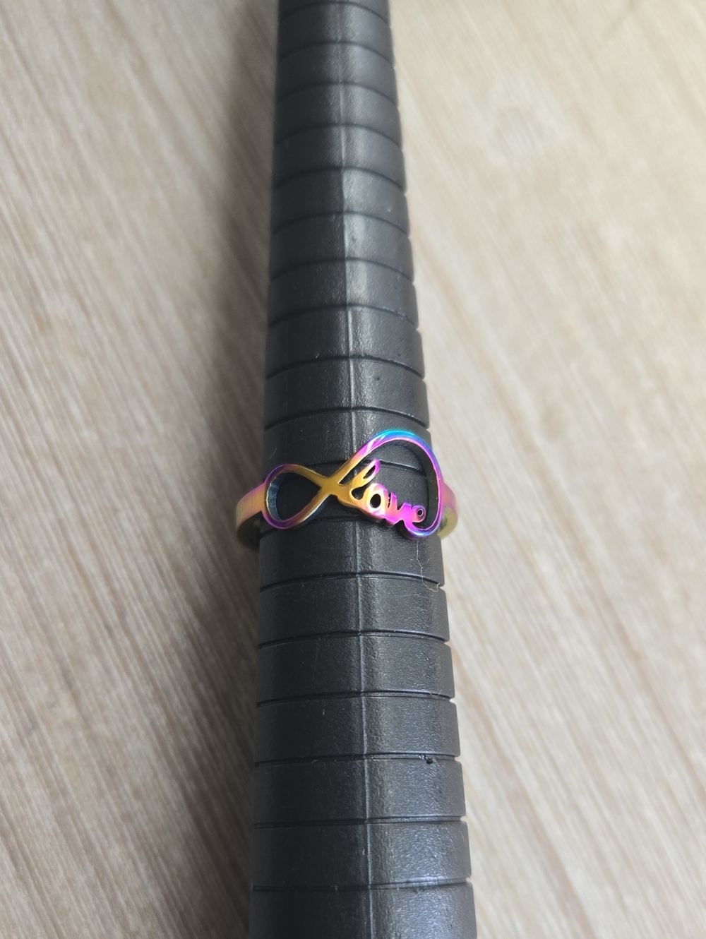 Multicolor Infinity 'Love' Ring for Women.Size 6.